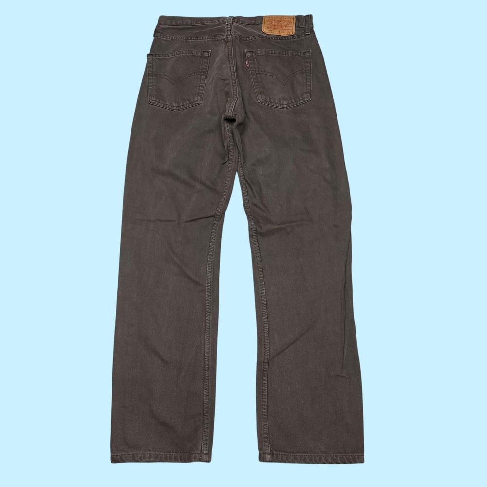 Levis 501 Original Fit Jeans Charcoal Gray Straight Leg Denim 31x34 Mens